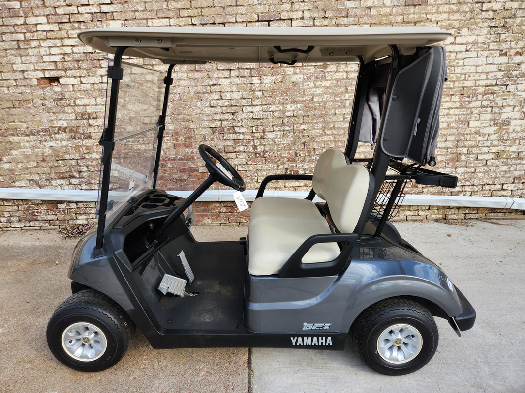 2019 Yamaha Drive2, Gas, Quiet Tech EFI (Electronic Fuel Injection), Carbon Metallic, Stone Seats & Top, 45 Miles Per Gallon, Independent Rear Suspension, Ultra Quiet Engine, 2 USB Ports, Engine Light, Used Clear Folding Windshields, Used Black Bag Protector, Silver Hubcaps, MR. Golf Car Inc. Springfield South Dakota